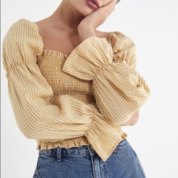 Urban Outfitters Tops - NWOT Urban outfitters sz L gingham blouse